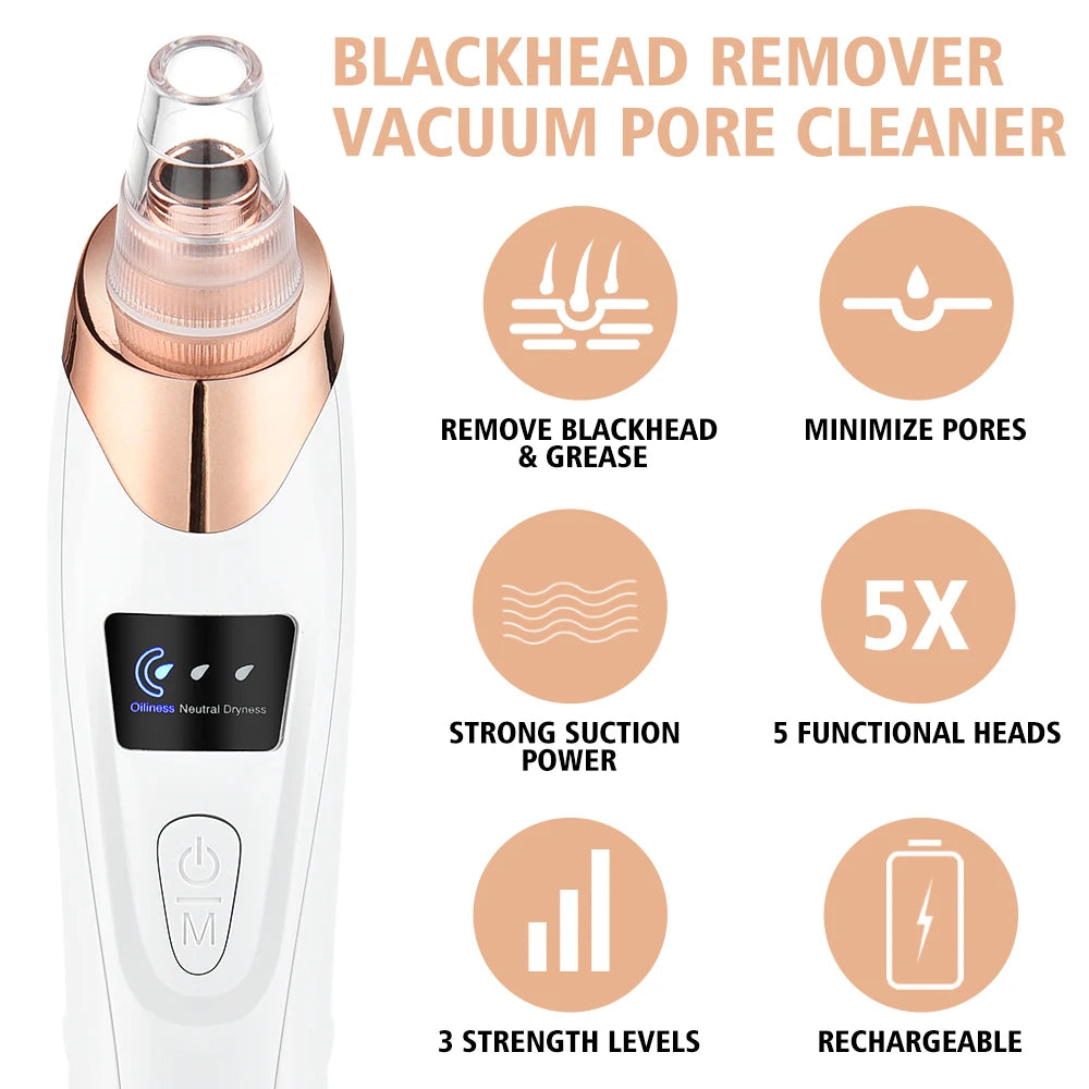 Why?  Gentler Care with No Chemicals!  Electric Facial Deep Cleansing Vacuum Pore Cleaner / Blackhead Remover Skin Care