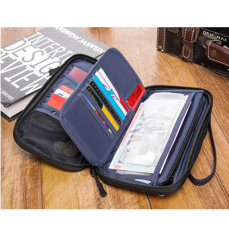 Why?  One pouch for your travel documents!  Anti-Theft RFID Blocking Travel Passport Waterproof Holder