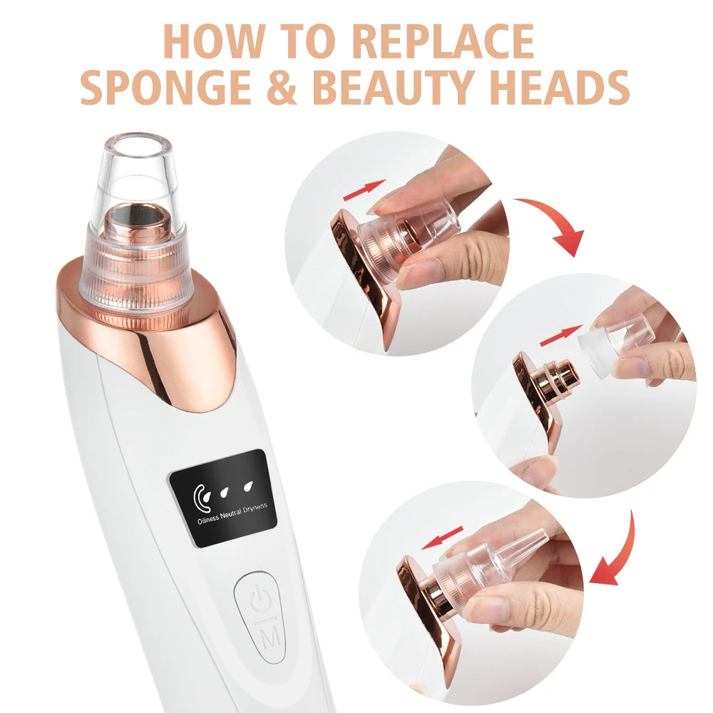 Why?  Gentler Care with No Chemicals!  Electric Facial Deep Cleansing Vacuum Pore Cleaner / Blackhead Remover Skin Care