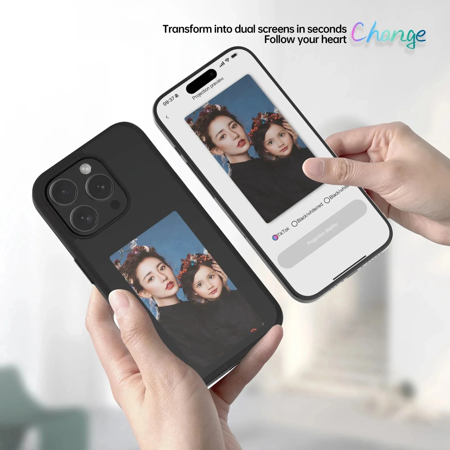 Why?  Your iPhone case changes to suit YOU!  Personalized Dynamic E-ink Screen iPhone Case!