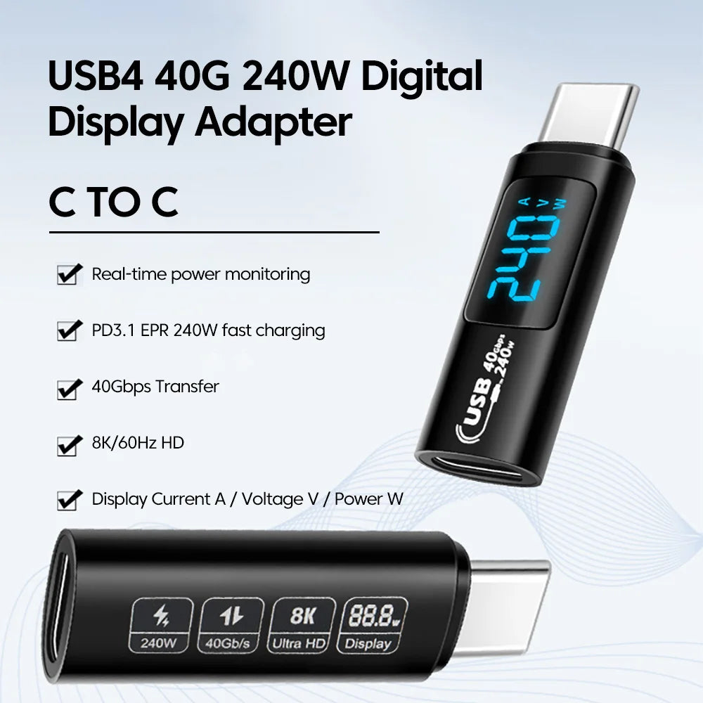 Why?  Need to know charging wattage!  USB C 4.0 Type C to Type C PD 240W Digital Display