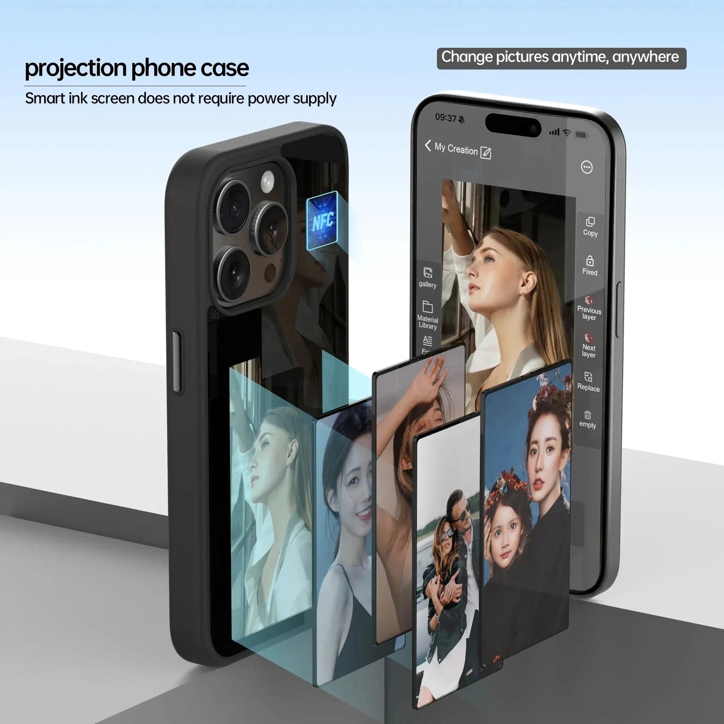 Why?  Your iPhone case changes to suit YOU!  Personalized Dynamic E-ink Screen iPhone Case!