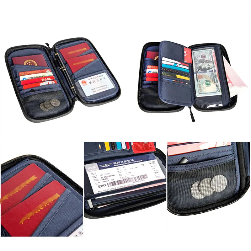 Why?  One pouch for your travel documents!  Anti-Theft RFID Blocking Travel Passport Waterproof Holder